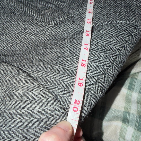Vintage Harris Tweed Grey Herringbone Blazer Hardwick Clothes 46R Made In USA